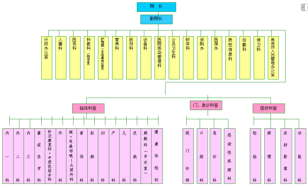 遂宁市第三人民医院行政组织机构图(2013年)